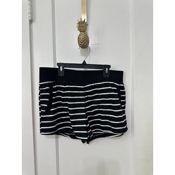 Athletic Works women’s size medium black-and-white striped shorts - Picture 1 of 8
